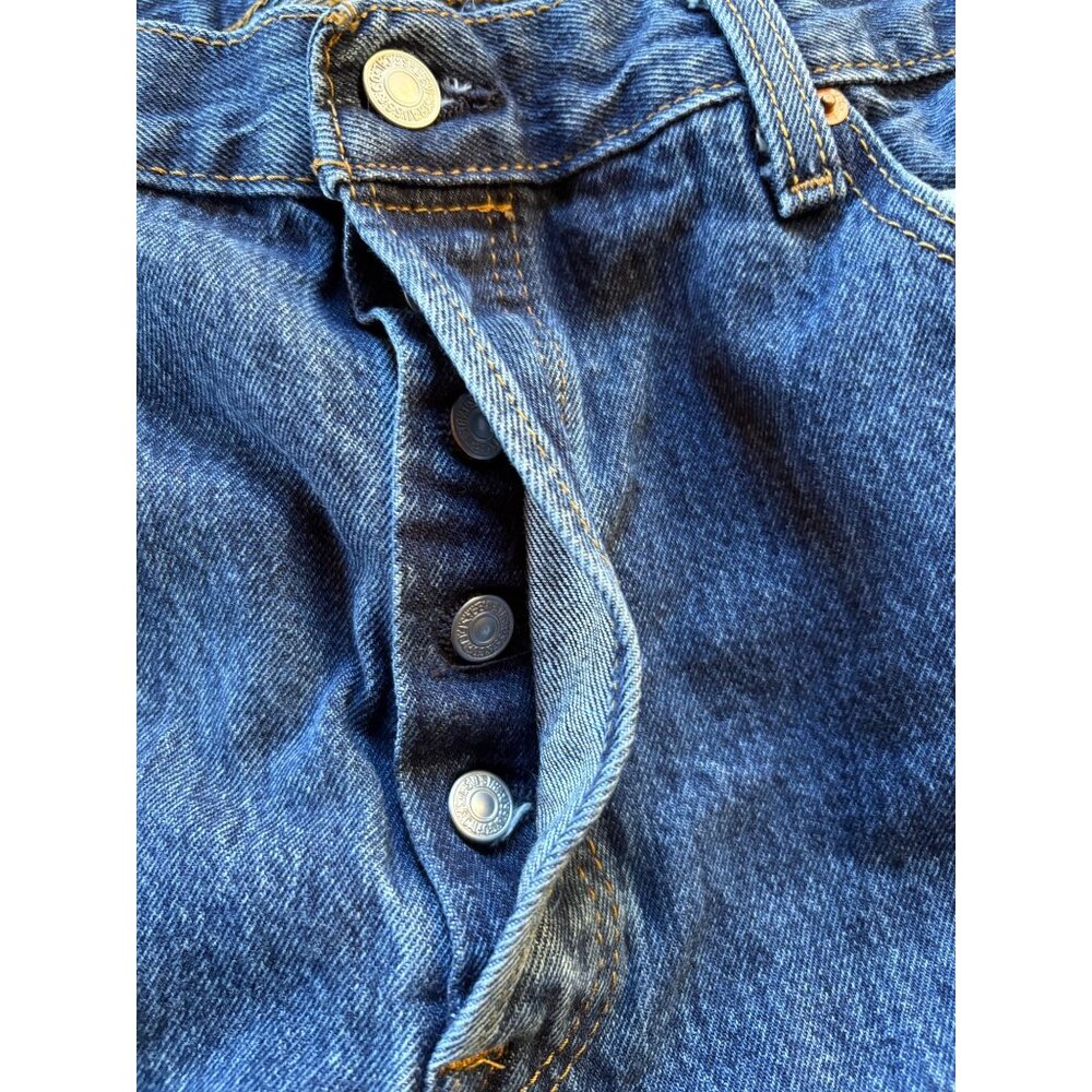 Levis 501 Original Fit Mens Straight Button Fly  Jeans 38x32 Americana Western - Picture 8 of 10